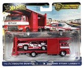 Hot Wheels Car Culture Team Transport 73 Plymouth Duster 1:64 Scale Car & Transport Vehicle for Race Fans & Toy Car Collectors